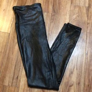Spanx faux leather leggings black women’s large